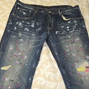 Artistic Paint Splatter Boyfriend Jeans